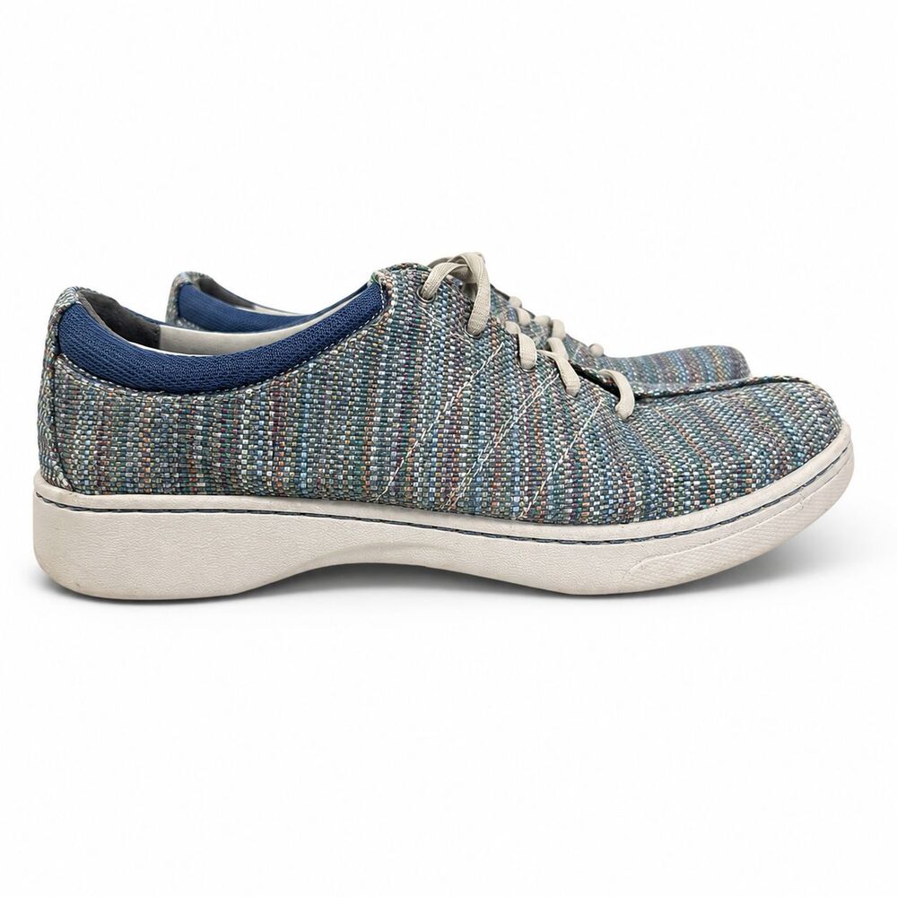 Dansko Brandi Womens 41 10.5 11 Blue Multicolor Tweed Lace Up Comfort Sneakers